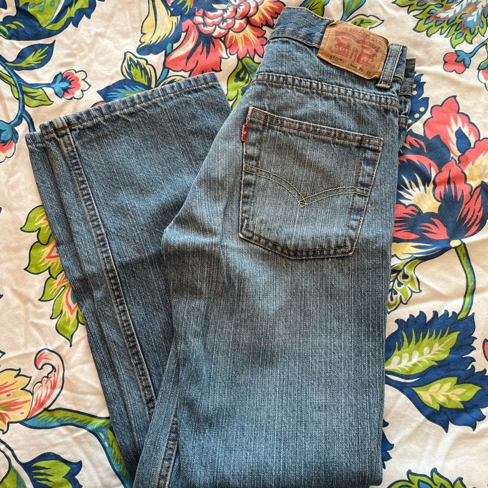 Levi 550 distressed jeans boys 14 slim